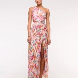 Abercrombie & Fitch Floral One-Shoulder Maxi Dress